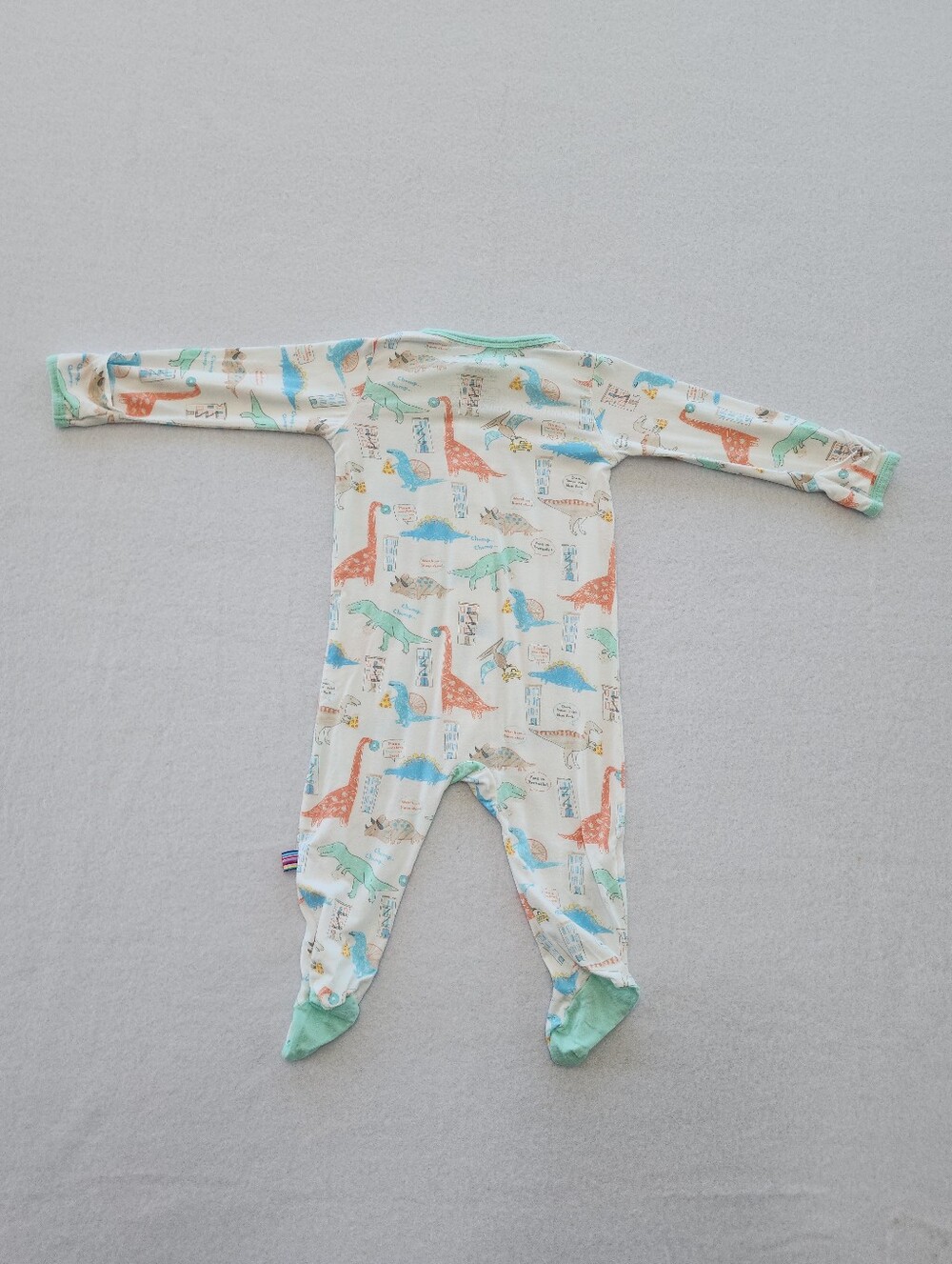 Magnetic Me Dino Print Magnetic Footie Sleeper 3-6 Months Modal Pajamas - Picture 8 of 9